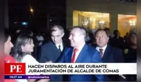 Comas: Realizan cuatro disparos al aire durante juramentación de alcalde [VIDEO]