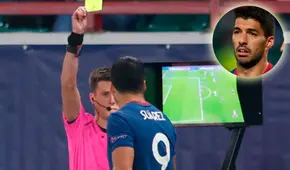 Luis Suárez analizó el VAR y fue amonestado en el Atlético Madrid vs. Lokomotiv