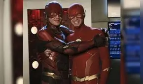 Crisis en Tierras Infinitas: Grant Gustin comparte imágenes de su encuentro con Ezra Miller [FOTOS]