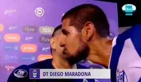 Luis Abram le pidió un beso a Diego Maradona tras el empate entre Vélez y Gimnasia [VIDEO]