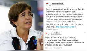 Cecilia Blume condena tablas de Sarhua y le recuerdan lo que decía de Tarata