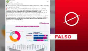 Es falsa la aparente encuesta atribuida a Datum sobre segunda vuelta en Piura