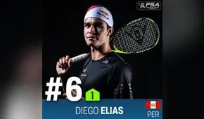 Diego Elías escala en el ranking mundial de squash