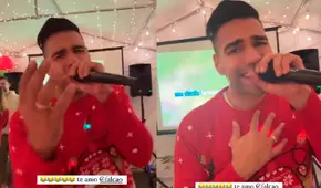 ¡Como nunca lo viste! Radamel Falcao recibió la Navidad a puro karaoke