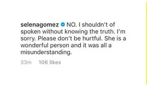 Selena Gomez defiende a Bella Hadid de las críticas de sus fanáticos  