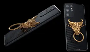 Venden un Samsung Galaxy S21 personalizado con un buey de oro y diamantes