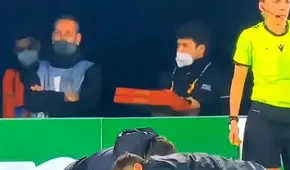 Europa League: repartidor de pizzas apareció en pleno partido