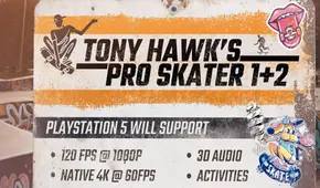 PS5: Tony Hawk’s Pro Skater 1+2 alcanzará los 120 FPS pero solo en Full HD