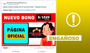 Es engañoso afirmar que existe un “nuevo bono” de 1.520 soles