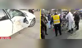 La Victoria: accidente entre auto y motocicleta deja dos heridos graves