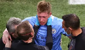 De Bruyne se retira lesionado entre lágrimas tras duro choque con Rüdiger