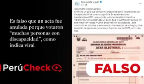 Es falso que un acta fue anulada porque votaron “muchas personas con discapacidad”