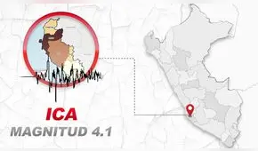 Temblor de magnitud 4.1 se registró en Ica hoy, según IGP