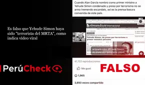 Es falso que Yehude Simon haya sido “terrorista del MRTA”, como indica video viral