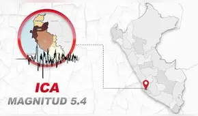 Temblor de magnitud 5.4 remeció Ica hoy, según IGP