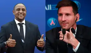 Lionel Messi recibe como regalo la camiseta firmada de Roberto Carlos 