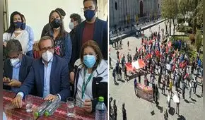 Lourdes Flores, Juan Sheput y Jorge del Castillo fueron recibidos con protestas en Arequipa