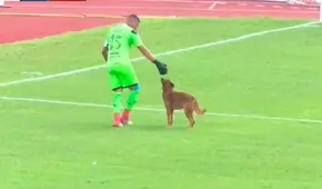 Perro detuvo clásico hondureño, lo quisieron retirar y mordió al arquero