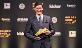 Robert Lewandowski fue galardonado con la Bota de Oro 2021