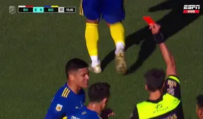 Boca Juniors vs  River Plate: Marcos Rojo fue expulsado en los primeros minutos del Superclásico