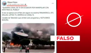 Es falso que se haya quemado un canal de TV en Ecuador en octubre del 2021