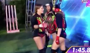 Melissa Loza se alegra por el triunfo de Tepha Loza en un reto de Esto es guerra