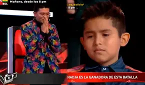 Christian Yaipén y la vez que eliminó al ganador de su equipo de La voz kids, Gianfranco Bustios