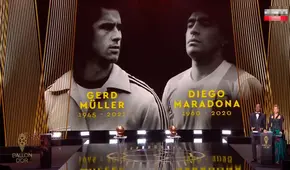 ¡Homenaje a dos grandes! Diego Maradona y Gerd Müller fueron recordados en el Balón de Oro