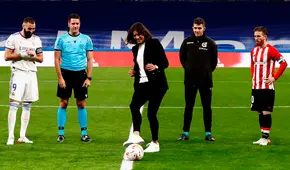 Real Madrid vs. Athletic Bilbao: Garbiñe Muguruza fue homenajeada en el Bernabéu