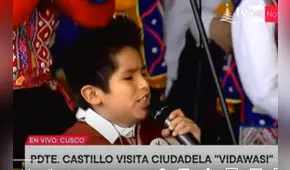 Gianfranco Bustíos cantó durante una ceremonia con el presidente Pedro Castillo