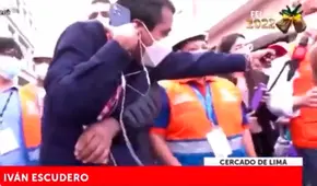 Incendio en Mesa Redonda: seguridad de Jorge Muñoz agarra a reportero y no le permite cumplir su trabajo