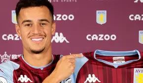 Le cambió el semblante: Coutinho ya posa oficialmente con la camiseta del Aston Villa