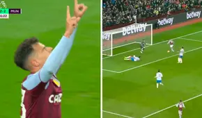¡Debut con gol! Coutinho anotó el 2-2 para el Aston Villa sobre el Manchester United