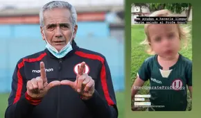 ¡Recupérese, ‘profe‘! Gregorio Pérez recibe emotivo saludo de pequeña hincha de Universitario