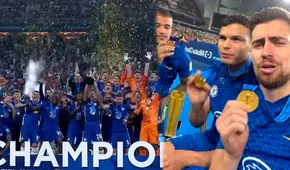 ¡Muy emocionados! Jorginho y Thiago Silva celebran el título del Mundial de Clubes