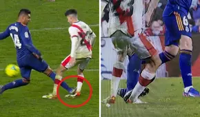 ¡Brutal entrada! La fuerte falta de Casemiro ante un jugador del Rayo que solo fue amarilla