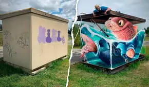 El artista que convierte paredes sucias en increíbles obras en 3D: “Son sueños de infancia” El artista que convierte paredes sucias en increíbles obras en 3D: “Son sueños de infancia”