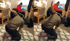 Joven trata de bajar de su camarote y termina cayendo con la pose de Black Widow