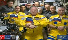 Cosmonautas rusos llegan con los colores de Ucrania a la Estación Espacial Internacional
