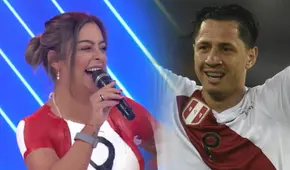 Larissa Riquelme se pinta rostro de Gianluca Lapadula en el cuerpo tras triunfo de Perú