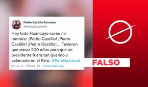 Es falso que Castillo se denominó como un presidente “aclamado” durante paro nacional Es falso que Castillo se denominó como un presidente “aclamado” durante paro nacional