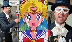 Joven hace cosplay de Tuxedo Mask y toca el opening de “Sailor Moon” al estilo mexicano