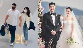 Hyun Bin y Son Ye Jin viajan a su luna de miel: fotos y videos de su paso por el aeropuerto
