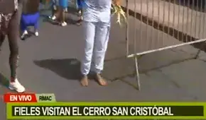 Rímac: joven hace penitencia caminando descalzo desde el Callao hasta el cerro San Cristóbal