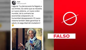 No hay registros de que Christine Lagarde dijera que “la democracia ha llegado a sus límites”