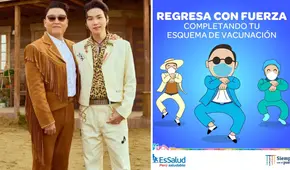 PSY y Suga, de BTS: EsSalud motiva a la vacunación completa con “That that”