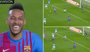 ¡Apareció el goleador! Aubameyang pone el segundo para el Barcelona