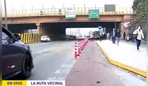 Nueva ciclovía en Carretera Central pone en riesgo a ciclistas: buses invaden sus carriles