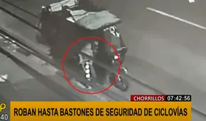 Chorrillos: captan a recicladores mientras desatornillaban bastones de seguridad en ciclovía