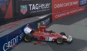 Charles Leclerc chocó el Ferrari 312T de Niki Lauda en el Gran Premio Histórico de Mónaco